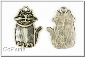 Anh�nger "Katze", 28x19mm, antiksilberfb., Tibetsilber, 1 Stk.