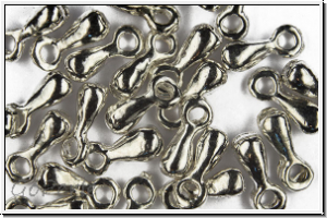 Anh�nger "Mini Drop", 7x3mm, silberfb., Messing, 10 Stk.