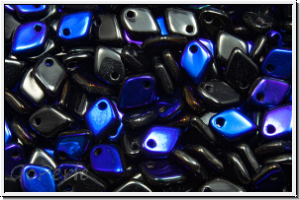 Dragon Scale Beads, 1,5x5mm, black, op., half azuro, 100 Stk. (3g)