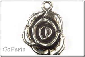 Anh�nger "Rosenbl�te", 17x14mm, antiksilberfb., Tibetsilber, 1 Stk.