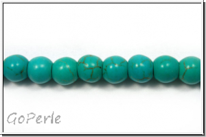 T�rkis, round, 6mm, 1 Strang