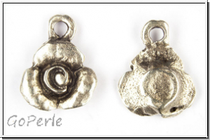 Anh�nger "Rosenbl�te, klein", 13x10mm, antiksilberfb., Tibetsilber, 1 Stk.
