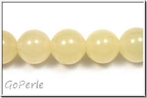 Jade, round, 10mm, ivory dyed, 5 Stk.