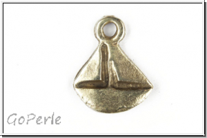 Anh�nger "Petit Bateau", 13x10mm, antiksilberfb., Messing, 1 Stk.