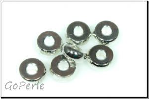 Spacer "Ring, glatt", 2,5x6mm, silberfb., Messing, 10 Stk.