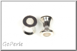 Spacer "Bone", 7x6mm, silberfb., Messing, 5 Stk.