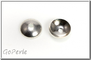 Perlenkappe "Mini, glatt", 1,6x5mm, silberfb., Messing, 20 Stk.
