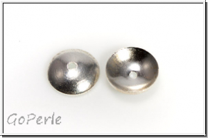 Perlenkappe "Mini, glatt", 1,7x6mm, silberfb., Messing, 20 Stk.