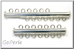 Schiebeschlie�e, 7 str�ngig, 41x11mm, silberfb., Metall, 1 Stk.