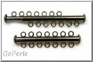 Schiebeschlie�e, 7 str�ngig, 41x11mm, hematitefb., Metall, 1 Stk.