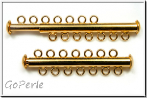Schiebeschlie�e, 7 str�ngig, 41x11mm, goldfb., Metall, 1 Stk.