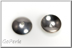 Perlenkappe "Mini, glatt", 1,7x6mm, silberfb., Messing, 20 Stk.