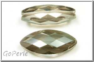 chin. Kristallschliffperle, Horse Eye, 25x12x8mm , crystal, trans., grey shade, 1 Stk.