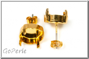 Ohrstecker-Fassung 01, GITA, f�r Rivoli 12mm, goldfb., Messing, 1 Paar