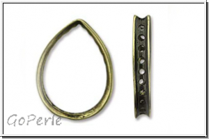 Bead Frame "Teardrop", AMORACAST, 19x14mm, antikmessingfb., Metall, 1 Stk.