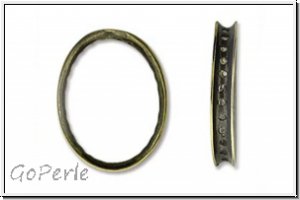 Bead Frame "Oval", AMORACAST, 20,5x16mm, antikmessingfb., Metall, 1 Stk.
