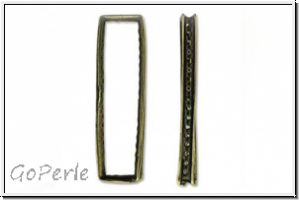Bead Frame "Rechteck", AMORACAST, 36,5x10,5mm, antikmessingfb., Metall, 1 Stk.