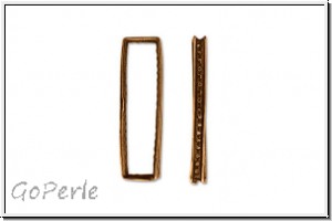 Bead Frame "Rechteck", AMORACAST, 36,5x10,5mm, antikkupferfb., Metall, 1 Stk.