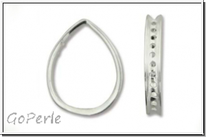 Bead Frame "Teardrop", AMORACAST, 19x14mm, versilbert, Metall, 1 Stk.