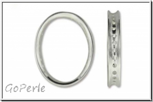 Bead Frame "Oval", AMORACAST, 20,5x16mm, versilbert, Metall, 1 Stk.
