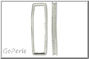 Bead Frame "Rechteck", AMORACAST, 36,5x10,5mm, versilbert, Metall, 1 Stk.