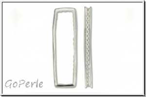 Bead Frame "Rechteck", AMORACAST, 36,5x10,5mm, silberfb., Sterling Silber, 1 Stk.