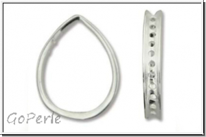 Bead Frame "Teardrop", AMORACAST, 19x14mm, silberfb., Sterling Silber, 1 Stk.