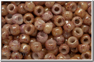 R-08-1201, TOHO Rocailles, 08/0, beige, op., pink marbled, 10g