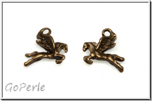 Anh�nger "Pegasus", 15x16mm, antikmessingfb, Metall, 1 Stk.