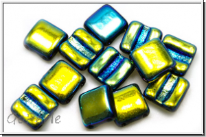 2-Loch-FixerBeads, horizontal, 8x8mm, black, op., full AB, 12 Stk.