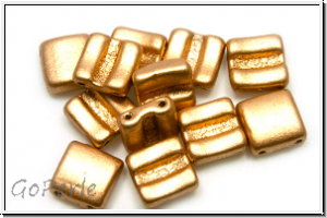 2-Loch-FixerBeads, horizontal, 8x8mm, gold, met., satin, 12 Stk.