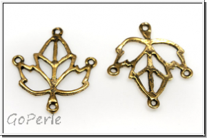 Verbinder "Ahornblatt, filigran", 21x18mm, antikgoldfb., Tibetsilber, 1 Stk.