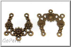 Verbinder "Bl�tenreigen", 25x23mm, antikmessingfb., Metall, 1 Stk.