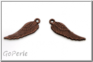 Anh�nger "Wings of Angels, small", 17x5mm, antikkupferfb., Messing, 1 Paar