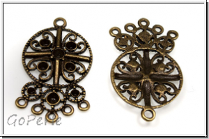 Verbinder "Herzenkreis", 40x24mm, antikmessingfb., Metall, 1 Stk.
