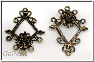 Verbinder "Blumenkorb", 35x26mm, antikmessingfb., Metall, 1 Stk.
