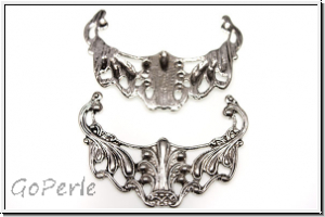 Verbinder "Jugendstil", 24x36mm, silberfb., Metall, 1 Stk.