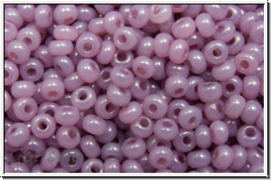 b�hm. Rocailles, 11/0, white, alabaster, rose marbled, 10g