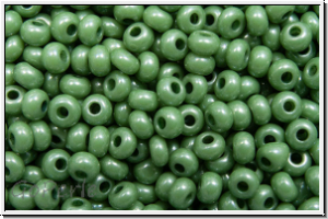 b�hm. Rocailles, 11/0, white, op., green marbled, 10g