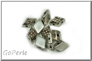 Bead substitutes "ADAMAS" CYMBAL, 8,2x5,3mm, versilbert, Metall, 10 Stk.