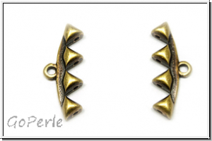 Bead Ending "VANI IV", CYMBAL, 21,6x8,5mm, antikmessingfb., Metall, 1 Paar