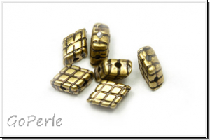 Bead substitutes "PLAKA" CYMBAL, 8,2x5,3mm, antikmessingfb., Metall, 6 Stk.