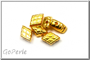 Bead substitutes "PLAKA" CYMBAL, 8,2x5,3mm, vergoldet, Metall, 6 Stk.
