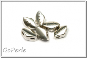 Side Beads "POLONIA" CYMBAL, 7,5x5,3mm, versilbert, Metall, 6 Stk.