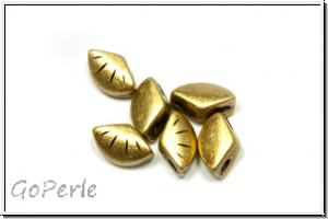 Side Beads "POLONIA" CYMBAL, 7,5x5,3mm, antikmessingfb., Metall, 6 Stk.