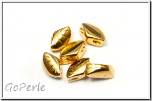 Side Beads "POLONIA" CYMBAL, 7,5x5,3mm, vergoldet, Metall, 6 Stk.