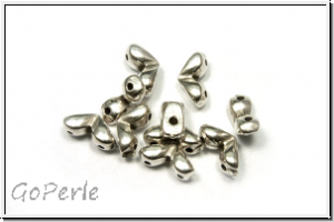 Side Beads "MITAKAS" CYMBAL, 7,8x3,7mm, versilbert, Metall, 10 Stk.
