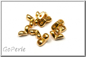 Side Beads "MITAKAS" CYMBAL, 7,8x3,7mm, vergoldet, Metall, 10 Stk.