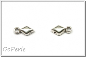 Bead Ending "SYKIA", CYMBAL, 5x10,7mm, versilbert, Metall, 1 Paar