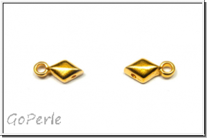 Bead Ending "SYKIA", CYMBAL, 5x10,7mm, vergoldet, Metall, 1 Paar
